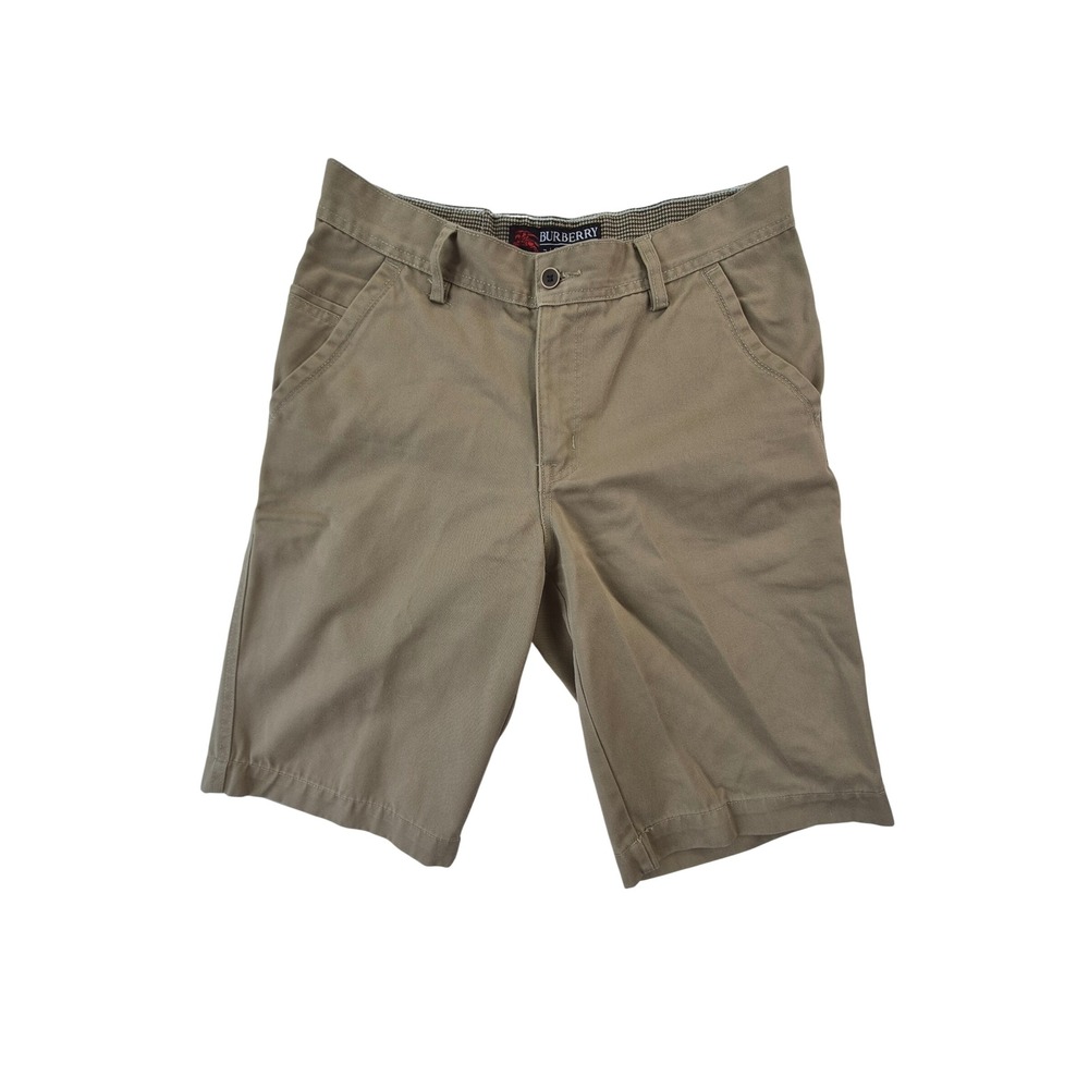 Burberry London Chino Shorts Men's 31 Khaki Tan Cotton Nova Check